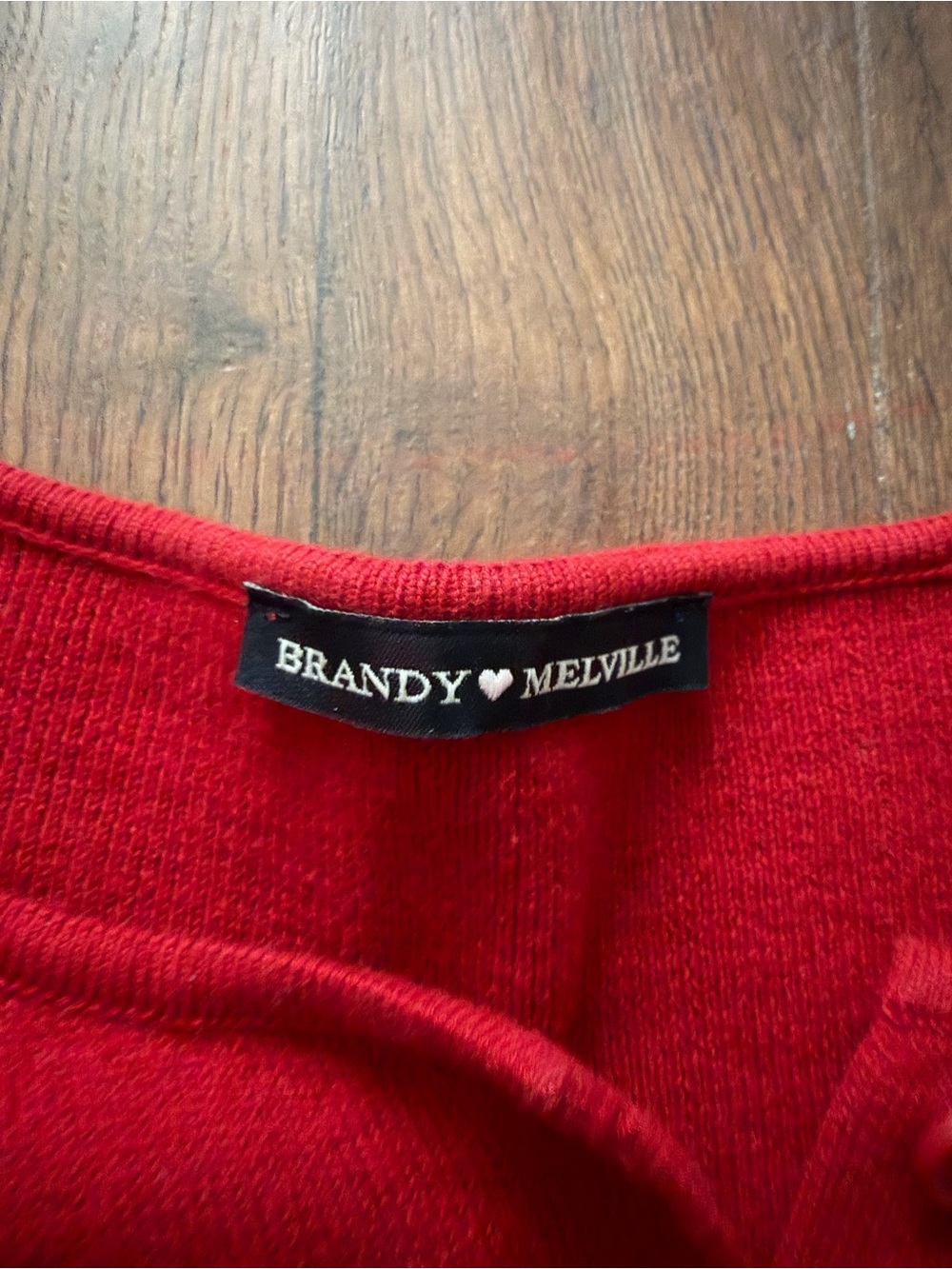 Brandy Melville Red Button-Down Cardigan - Picture 3 of 4